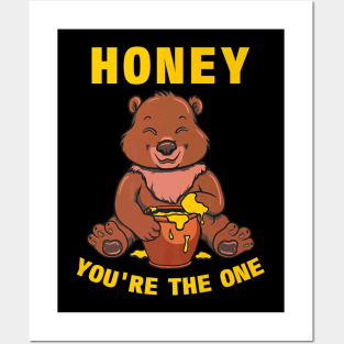 Bear Eating Beekeeper Honey Bee Posters and Art